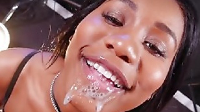 Young Black Jenna Foxx Face Fucks A Cock amp; Eats That Cum