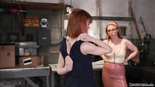 Redhead Lezdom Boss Anal Fucks Employee